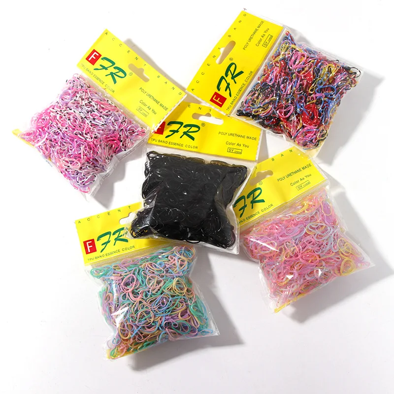 

1000Pcs/Bag Small Disposable Rubber Bands 12 Colors Children Elastic Hair Bands Ponytail Holder Scrunchie Hair Accessories