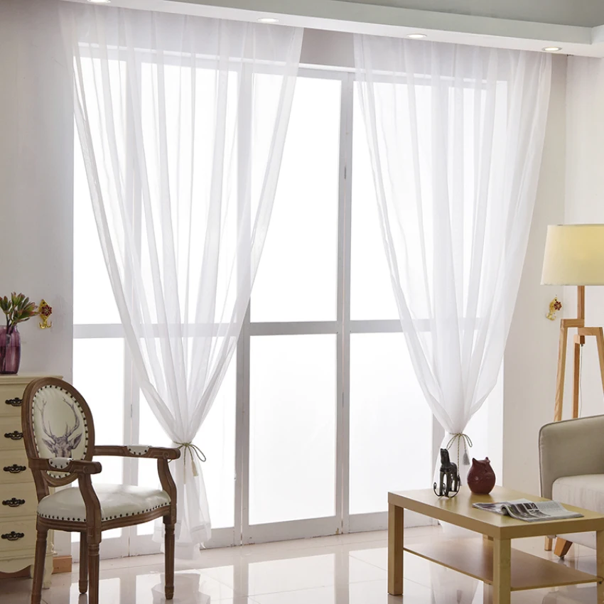 Silver Stripe Curtain For Living Room Bedroom Blackout Simple Pastoral Drapes JS61C