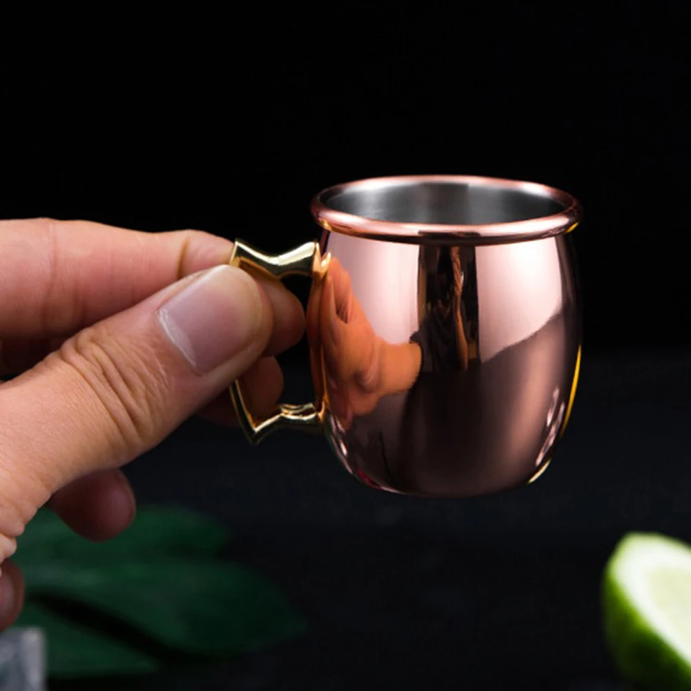 

304 Stainless Steel Beer Mug Cocktail Water Mini Coffee Cup Mule Copper Plated Juice Mugs for Home Festival Party Drinkware
