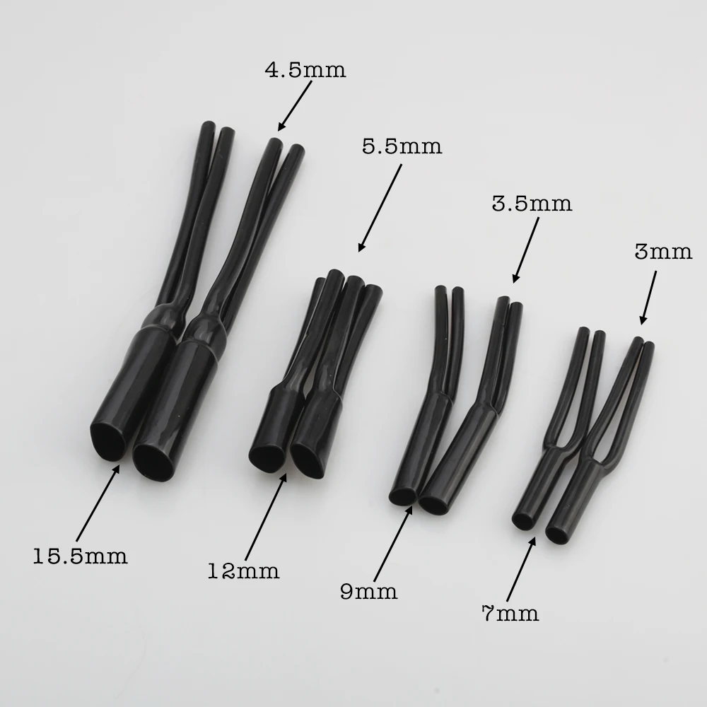 

High Quality 4PCS Cable Pants 7mm 9mm 12mm 15.5mm Speaker Audio Cable Wire Pants Boots Y Splitter Pant HIFI DIY Audio Cable
