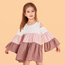 Новое весеннее платье принцессы, платье принцессы с расклешенными рукавами для маленьких девочек, красивые вечерние платья для девочек