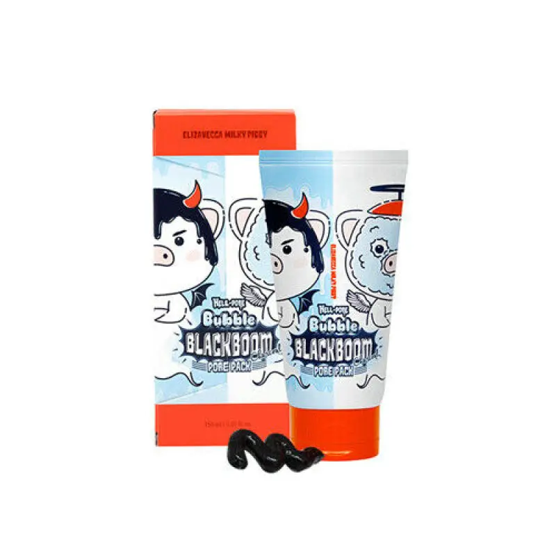 Elizavecca Milky Hell-Pore Bubble Black Boom Charcoal Pore Pack 150ml Deep Cleansing Mask Blackhead Remover Peel-Off | Красота и
