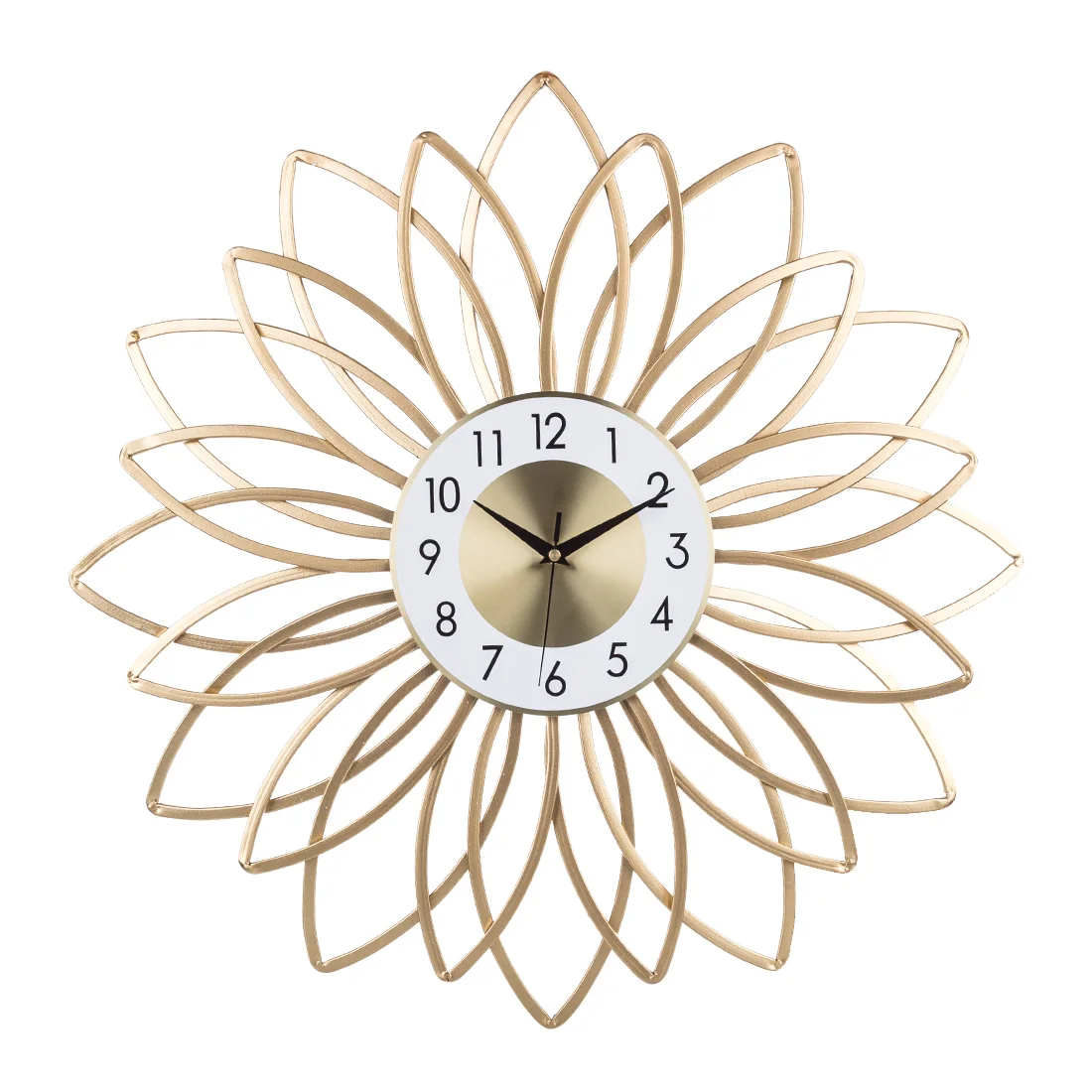 

Hot 24-Inch 60cm Wrought Iron Silent Decorative Wall Clock Modern Design Watch For Home Living Room Kitchen Decoration - Golden