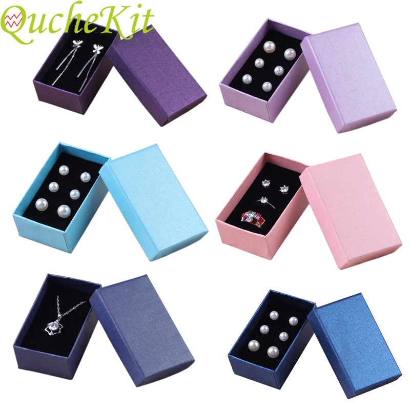 

10PCS Square Kraft Paper Jewelry Box Earring Ring Necklace Bracelet Jewelry Display Gift Box Holder Jewelry Gift Packaging Box