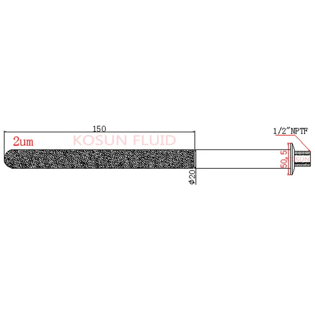 Stainless steel 2 micron  brewery Sintered Carbonation stone 1/2NPT BSP Tri clamp beer  carbonation stone / 2 3 5 um / aeration 6inch Long neck -3