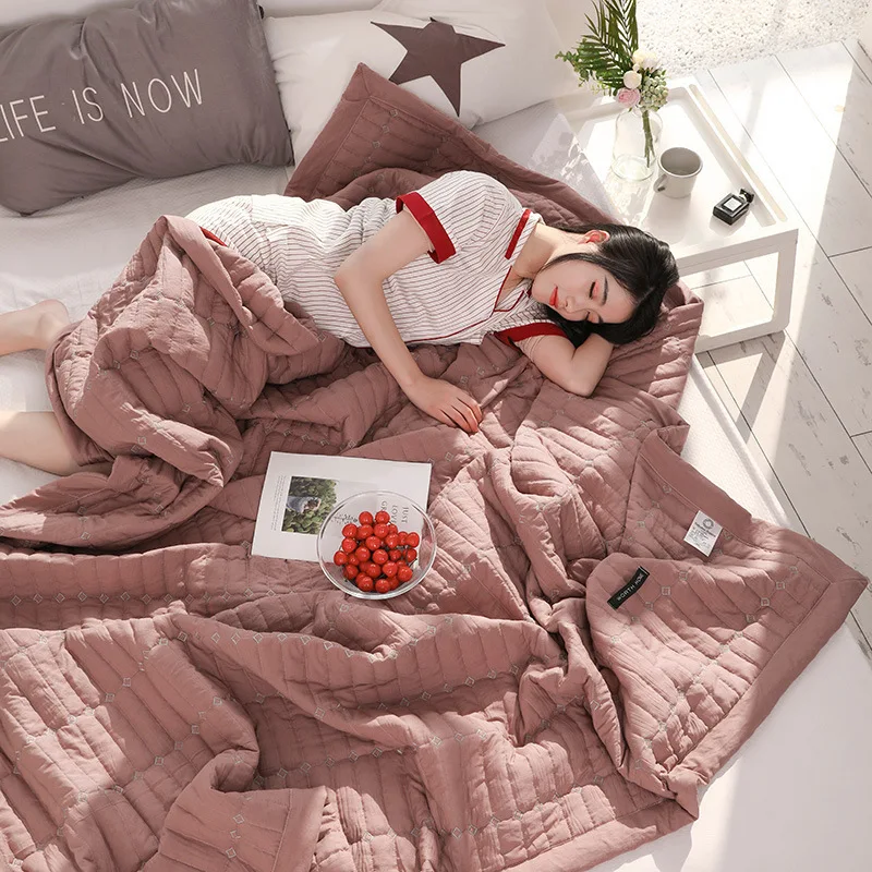 Printed Summer Quilt Washed Cotton Summer Blanket Airable Cover Thin Blanket Spring And Autumn Quilt Gift Blanket
