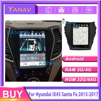 شراءسيارة ستيريو جهاز GPS أندرويد للسيارة والملاحة ل-هيونداي IX45 سانتا Fe 2013-2018 مشغل أسطوانات للسيارة لاعب اتصال الرأسي شاشة تسلا نمط السيارات