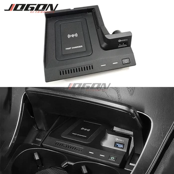 

LHD Car Accessories 10W QI Wireless Mobile Charging Plate For Mercedes Benz C GLC Class AMG W205 X253 Console Phone Charger Pad