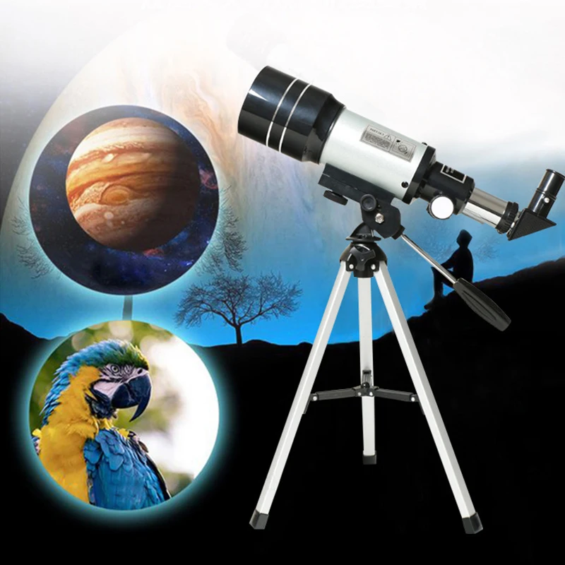 150X Professional Stargazing Zoom Astronomical Telescope with Tripod 70mm Refractor Wide Angle Moon Watching  Portable Focus