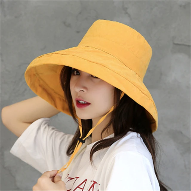 Japanese Summer Bucket Hat, Big Fisherman Hat Female