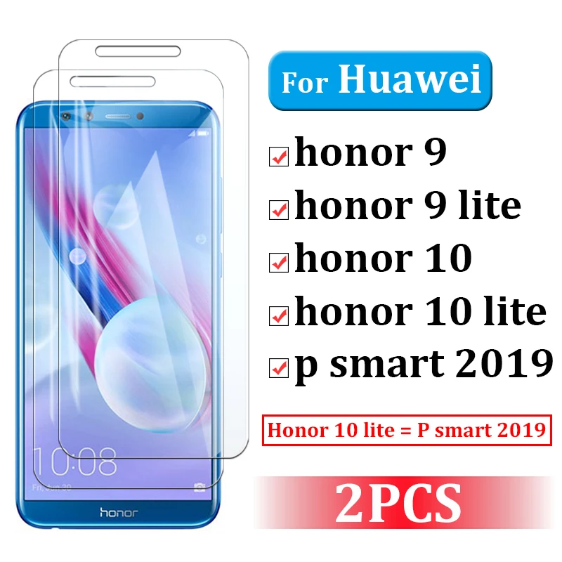 2 шт., закаленное стекло для huawei Honor 9 10 lite, светильник на huway Hono, защитная пленка P Smart 9lite 10 lite для защиты экрана