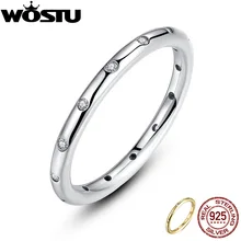 Настоящие подлинные 925 пробы серебряные капельки стекируемые обручальные кольца с прозрачным CZ для женщин женские оригинальные ювелирные изделия