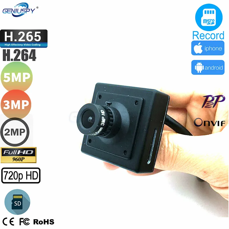 Small P2p 720p 1.3mp 2mp 3mp 5mp Hd Sd Card Mini Ip Camera Hide Support