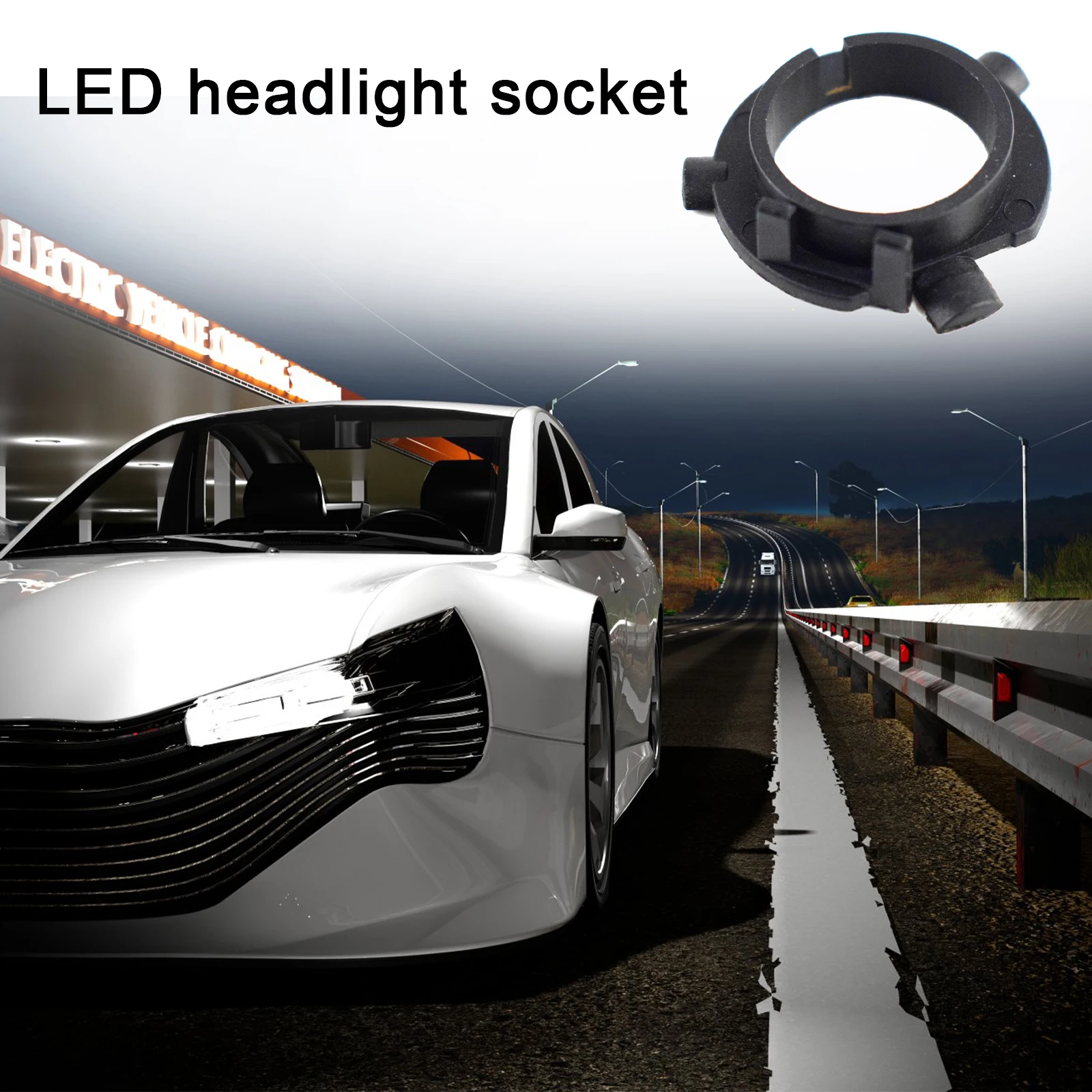 LED H7 Bulb Holder Adapter 2pcs for Hyundai Veloster i30 H7 LED headlight headlamp base adapter for KIA K4 K5 Sorento CEED lamp holder headlight holder led lamp bulb base light bulb socket light holder socket connector plug adapter