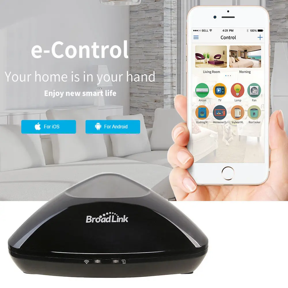 

2019 Version Broadlink RM Pro+ RM03, Smart Home Automation WIFI+IR+RF US plug