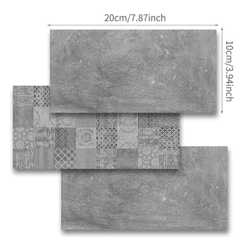

9pcs Waterproof Tiles Mosaic Wall Stickers Kitchen Bathroom Adhesive Decor Kit