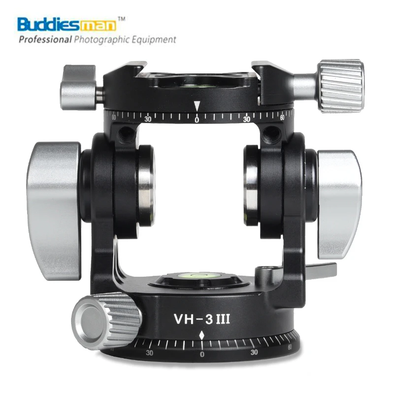 Buddiesman VH 3III Tripod Head Quick Release Mounting Bracket Low