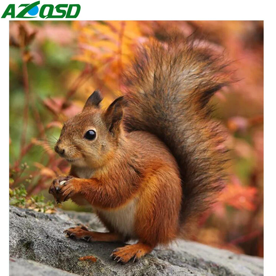 

AZQSD Diamond Embroidery Mosaic Squirrel DIY Needlework 5D Full Square Diamond Painting Animal Decor For Home Full Kits