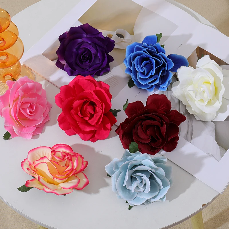 

50PCS White Artificial Silk Flower Heads Flower Plate For Artificial Wall New Years Decor Home Decor DIY Craft Fake Flowers