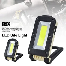 Перезаряжаемый Регулируемый Яркость с крючком рабочий USB светодиодный мини складной светильник многофункциональный промышленный водонепроницаемый