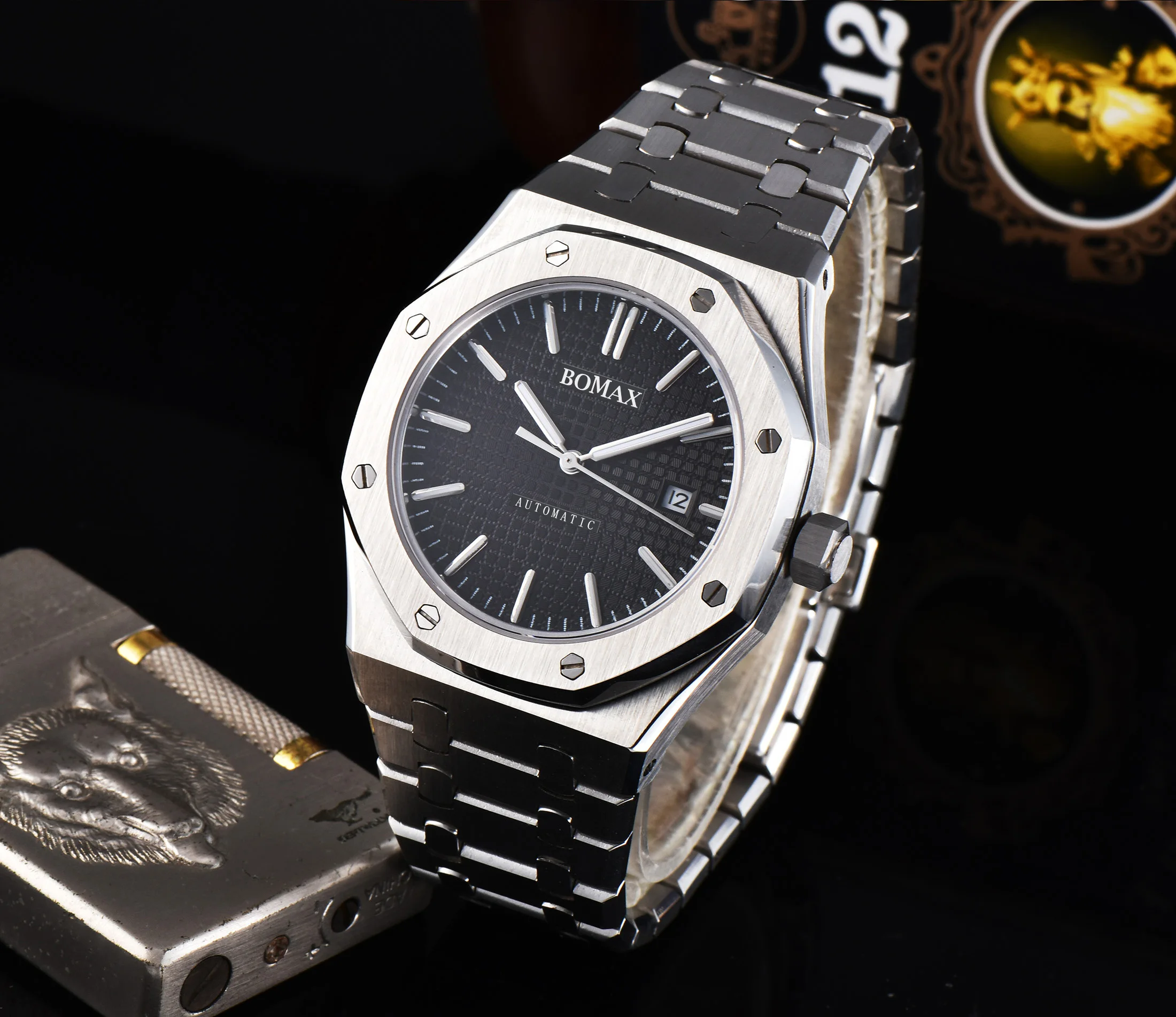 BOMAX часы мужские 41 мм Топ люксовый бренд модные спортивные автоматические механические часы для мужчин сапфировое стекло водонепроницаемые часы