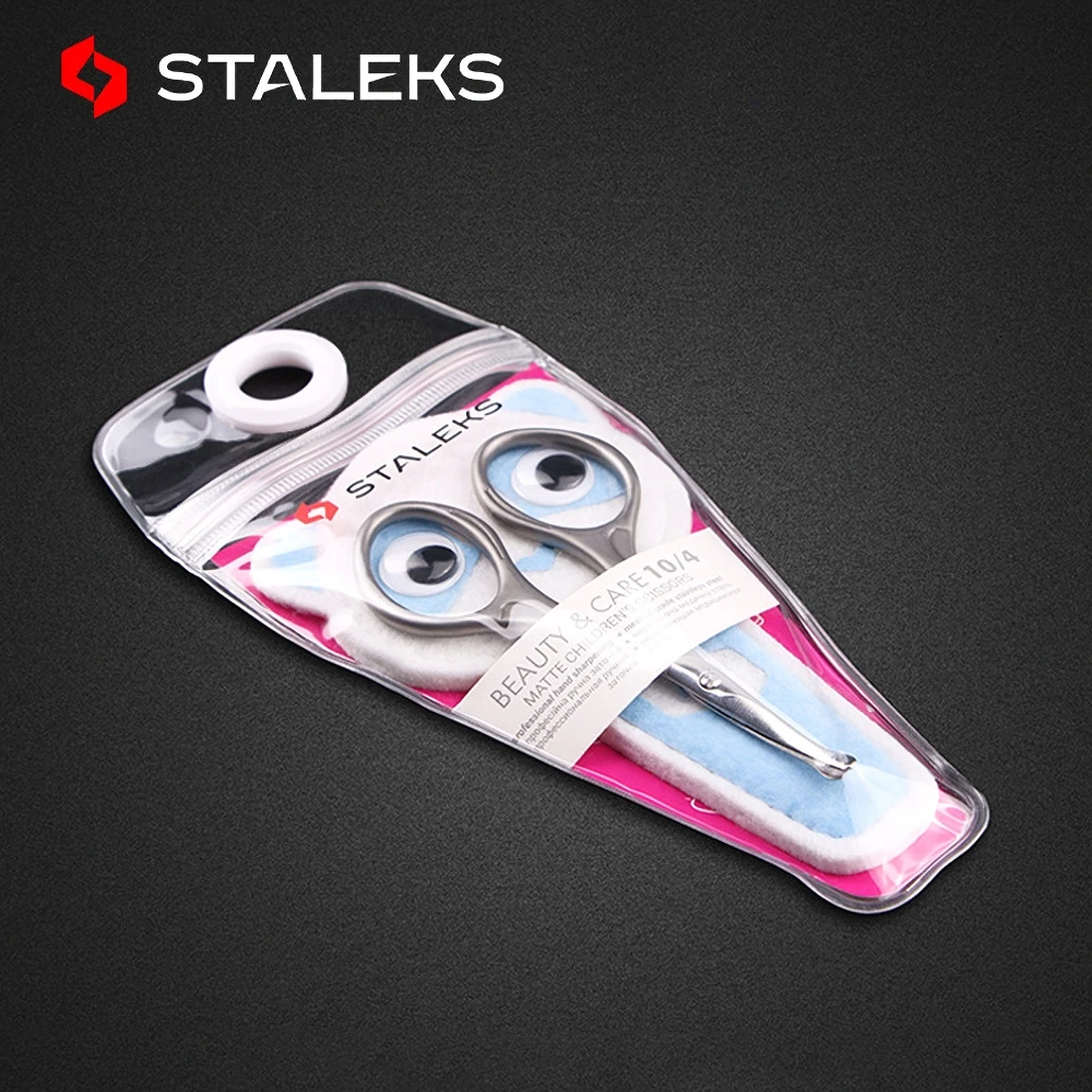 STALEKS SBC-10-4 Premium Stainless Steel Round Angle Safety Makeup Scissors Nose Hair Scissors Trimming Nose Beard Sideburns 5