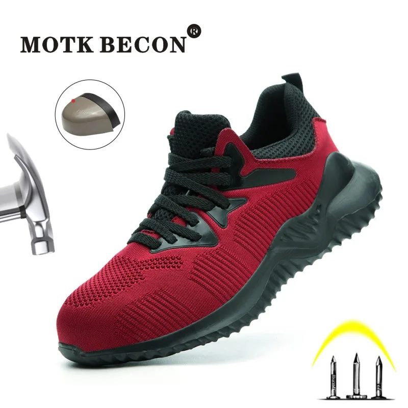 

MOTK BECON Indestructible Ryder Shoes for Men and Women Puncture Proof Safety Shoes with Steel Toe Cap Work Sneakers Boots 903