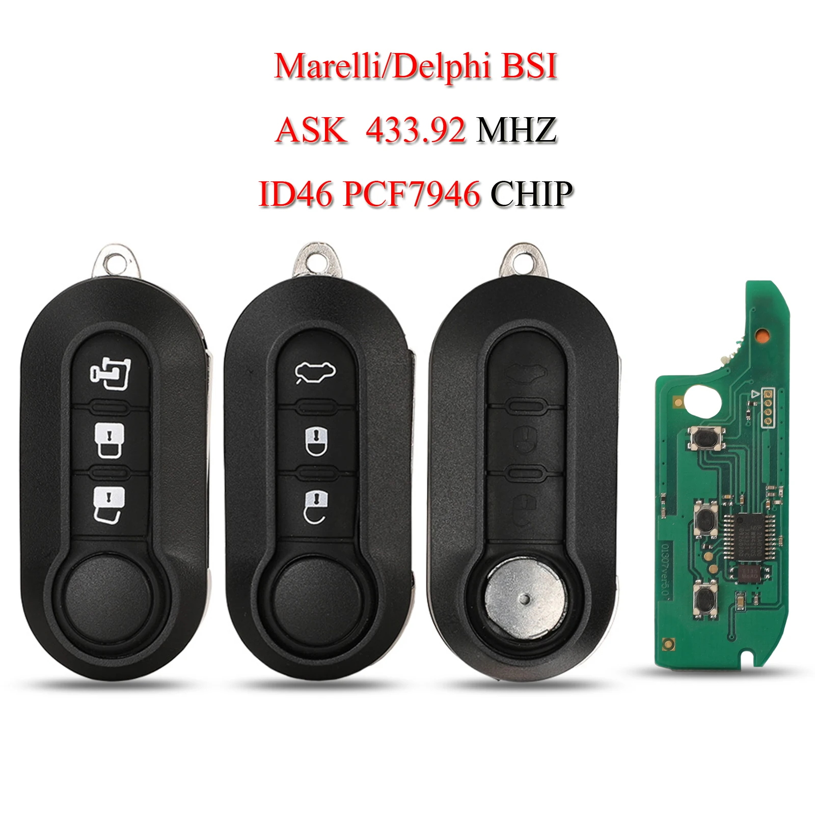 Kutery Remote Smart Car Key For Citroen Jumper Peugeot Boxer Fiat MPV Doblo Grande Punto 434Mhz ID46 Chip Marelli/Delphi System |