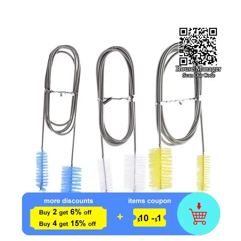 Cleaning-Brush Cleaner-Tool Pipe WATER-FILTER-PUMP Aquarium Hose Stainless-Steel Long