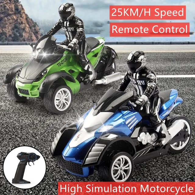 2.4GHz Remote Control stunt motorbike 25KM/H High Speed remote control Racing drift Car with flash light Motorcycle Kid Gifts 1