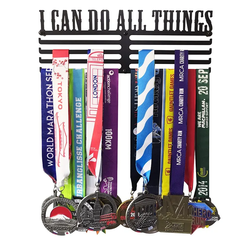 

Four Bar I CAN DO ALL THINGS Iron Sport Marathon Metal Medal Hanger