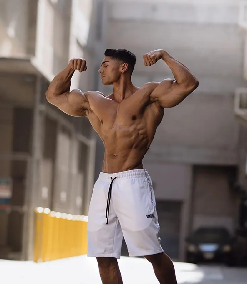 Мужские хлопковые шорты для спортзала, фитнеса, бега, бега, занятий спортом, бодибилдинга, длиной до середины икры, тренировочные штаны, новинка, мужские шорты для тренировок