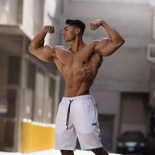 Мужские хлопковые шорты для спортзала, фитнеса, бега, бега, занятий спортом, бодибилдинга, длиной до середины икры, тренировочные штаны, новинка, мужские шорты для тренировок