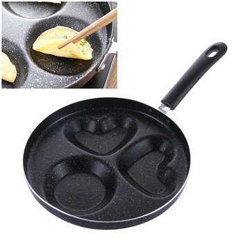 

3 Holes Non Stick Cooking Multipurpose No Lid Home Kitchen Heat Resistant Barbecue Camping Frying Pan Anti Slip Thickened