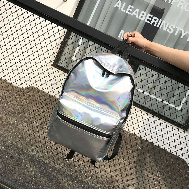 

New Style Fashion WOMEN'S Bag Korean-style Reflective Laser Bag Backpack Personalized & Creative Backpack Schoolbag