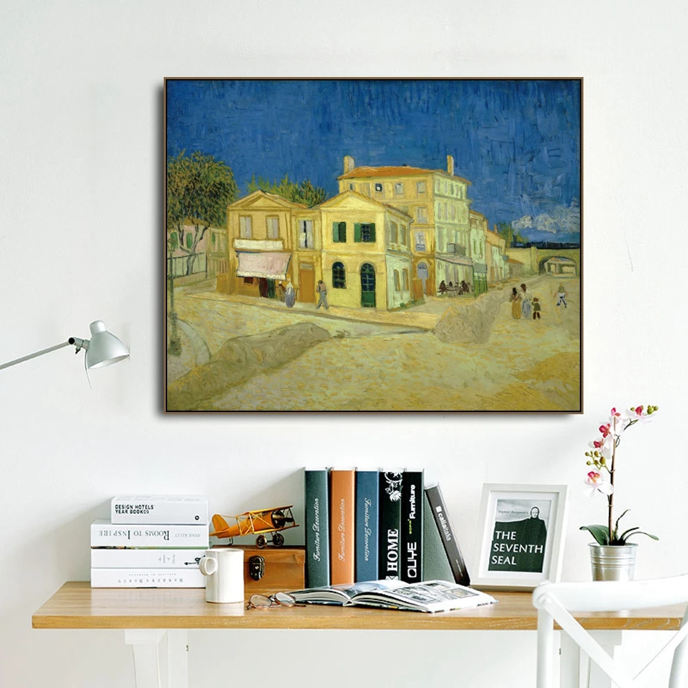 Cassisy Van Gogh《The Yellow House》Canvas Art Oil Painting Artwork Picture Poster Wall Decor Modern Home Office Decoration | Дом и сад