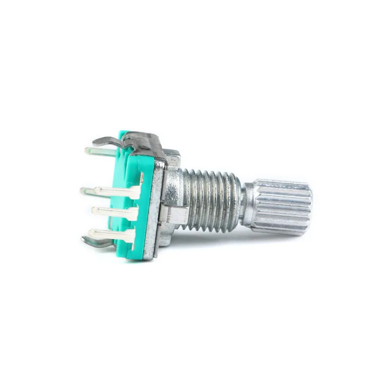 2pcslot EC11 Metal Rotary Encoder Push Button 5Pin Handle Long 15MM With A Built In Push Button Switch (2)