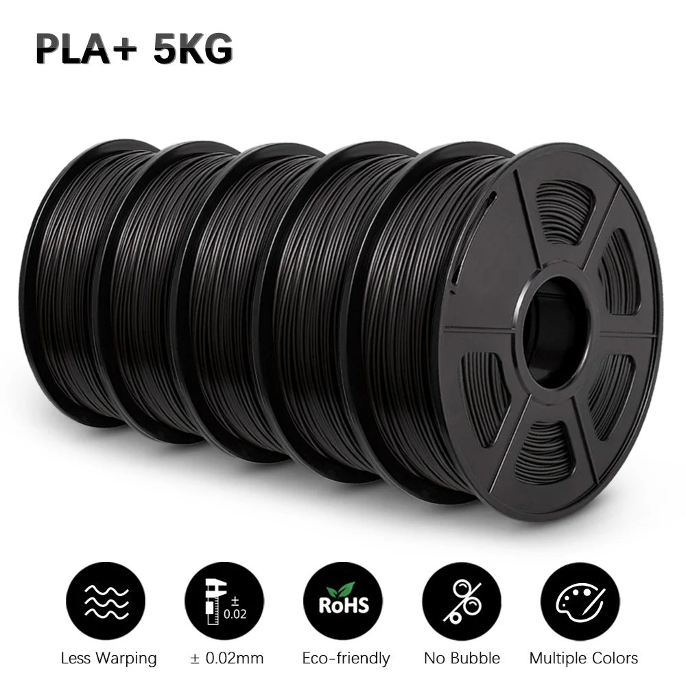 SUNLU PLA PLUS Filament 5KG 3D Printer Filamen PLA + 1KG A Roll 1.75MM Filament 3D Printing Material 5 Rolls/set With Spool