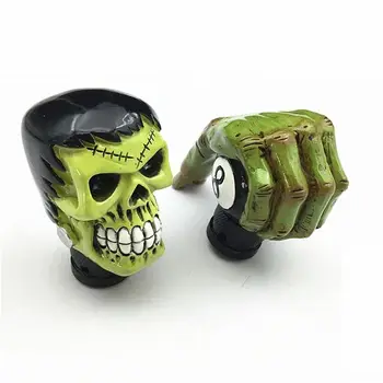 

Cold Cast Resin Green Skull Shift Knob Manual Automatic Shift Lever Suitable For Most Car Manual Transmissions