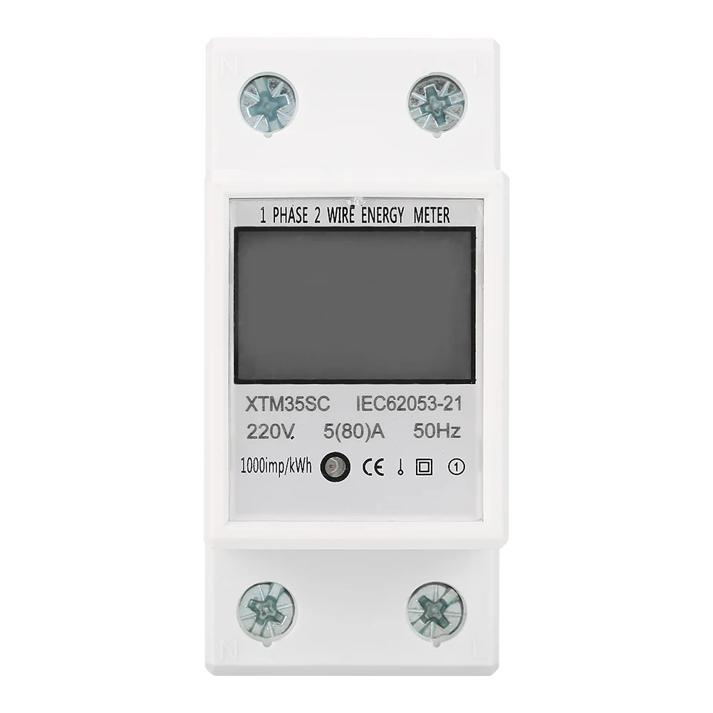 80 220V 5 A DIN-Rail Digital Meter 5+1 Digits XTM35SC Energy Meter Electric Meter for Electric Energy for Gauging for Electronic KWh Meter 80 220V 5 A DIN-Rail Digital Meter 5+1 Digits XTM35SC Energy Meter Electric Meter for Electric Energy for Gauging for Electronic KWh Meter