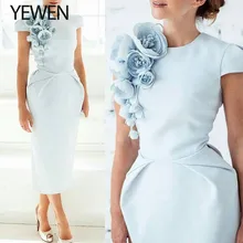 Robe de soiree светильник, синие вечерние платья под заказ, вечернее платье, короткие рукава, длина до лодыжки, платья знаменитостей, свадебное платье с цветами