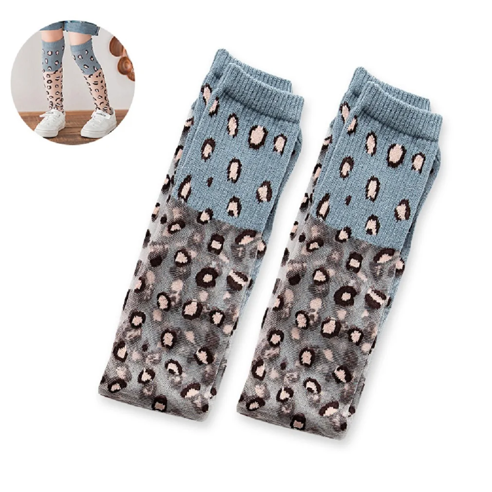 Носки для маленьких девочек 2-8 лет, шелковые носки средней длины для новорожденных, летние носки гольфы, гольфы, прозрачные шелковые носки с леопардовым принтом - Цвет: A