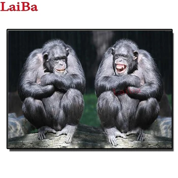

2020 round Diamond Painting funny monkey pattern Full square round Rhinestone of Picture Diamond mosaic hobby home decor