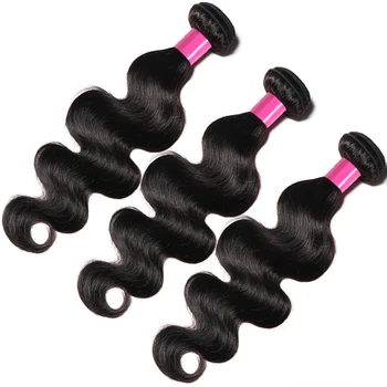 

Brazilian Hair Weave Bundles 100% Human Hair Weaving 3/4 Bundles Body Wave Nature Color Non Remy Human Hair Extension