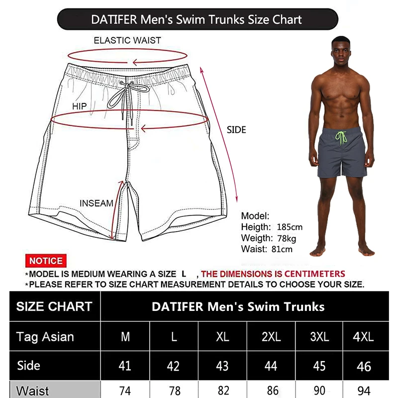 Шорты Datifer мужские быстросохнущие брендовые Пляжные штаны для плавания одежда - Фото №1