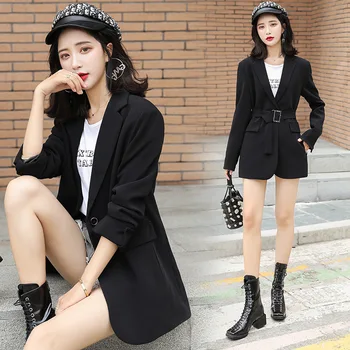 

Elegant long suit long sleeve autumn one button professional temperament casual jacket female