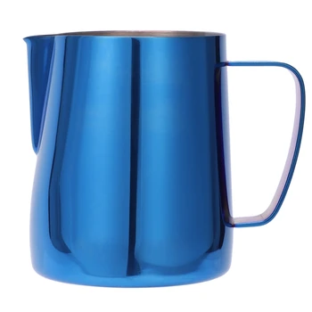 

Stainless Steel Titanium Blue 350ml Frothing Jug Espresso Coffee Pitcher Steam & Froth Milk For Lattes & Cappuccinos