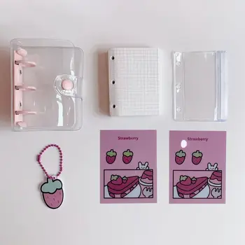 

2020 New Mini Fruit Flower 3 Hole Notebook Loose Leaf Binder Planner Transparent Journal