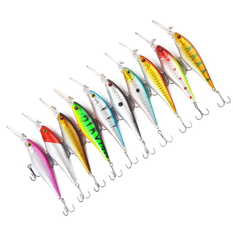 

Minnow 11cm 9.5g Hard Fishing Lure Topwater Floating Wobblers Crankbait Artificial Bass Baits Pike Deep Diving Carp Lures Peche