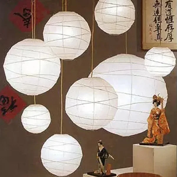 2 pieces white hanging lampshade paper lamp